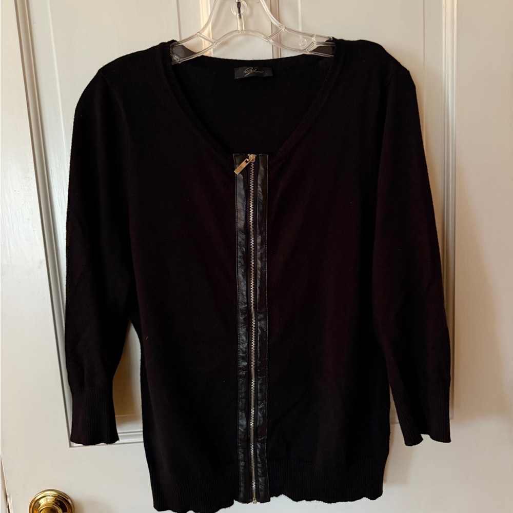 Cyn Front Zip Knit Cardigan Size XL